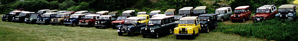 All of the Rovers present at the event. (And 
a hidden Land Crusier too!)